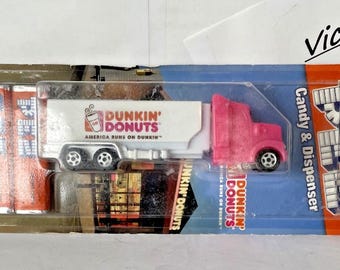 Retired 2016 Dunkin' Donuts Promotional Pez Truck dispenser w/ orange cab