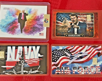 Lot of 4 Patriotic Cards 3 cards with 1gr  999 silver each see description