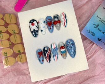 Custom Painted Press On Nails