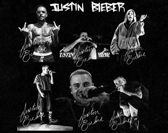Pacchetto di immagini PNG di Justin Bieber - Grafica Coachella PNG - Design di tendenza per magliette - Grafica per t-shirt, design per sublimazione (download digitale)