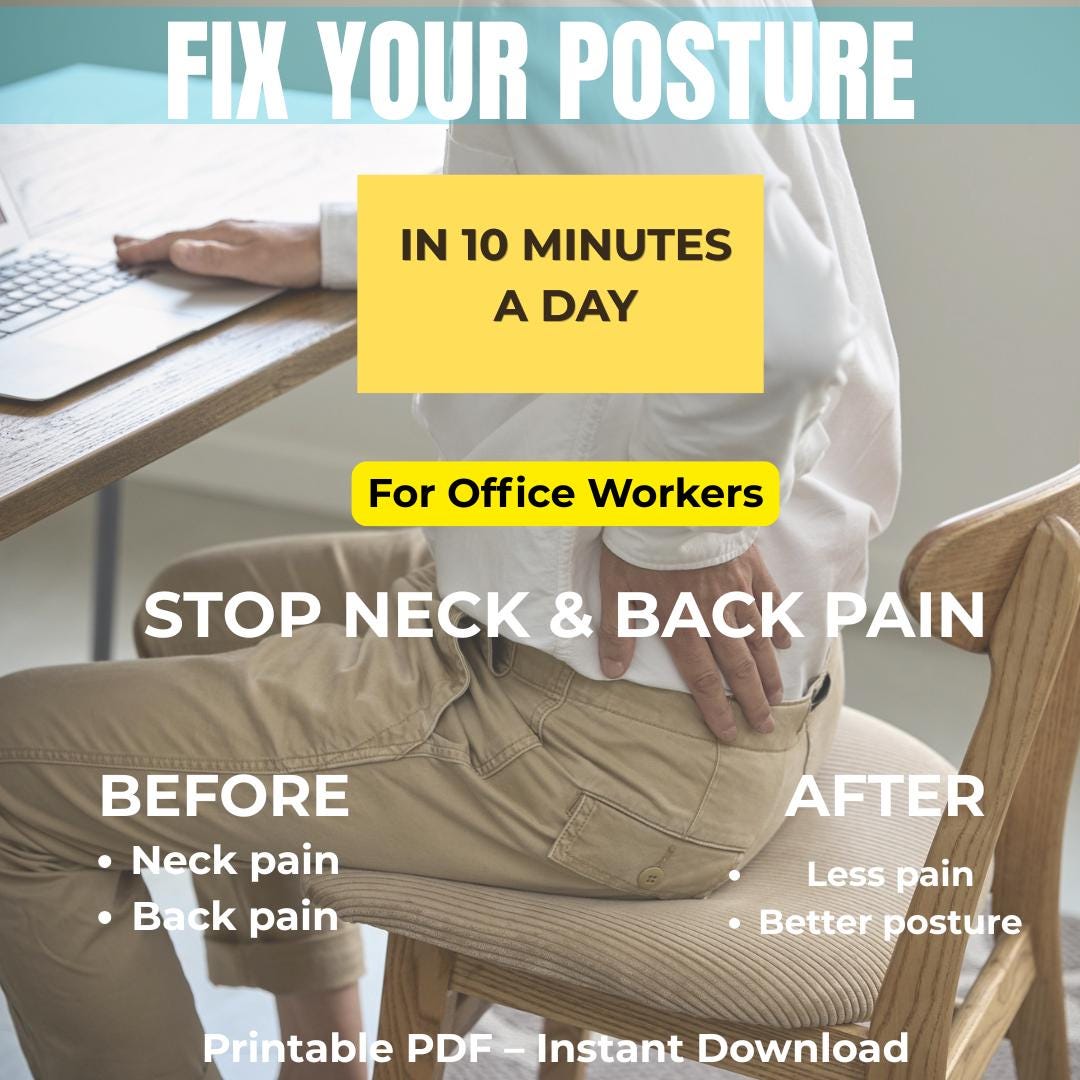 Daily Posture Routine Posture Correction PDF | Neck & Back Pain Relief | Desk Ergonomics ...