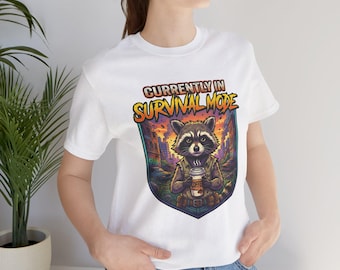 Survival Mode Raccoon PNG, Funny Raccoon Coffee Clipart, Apocalyptic Sublimation Design, Distressed T-Shirt Graphic DTG Digital Download