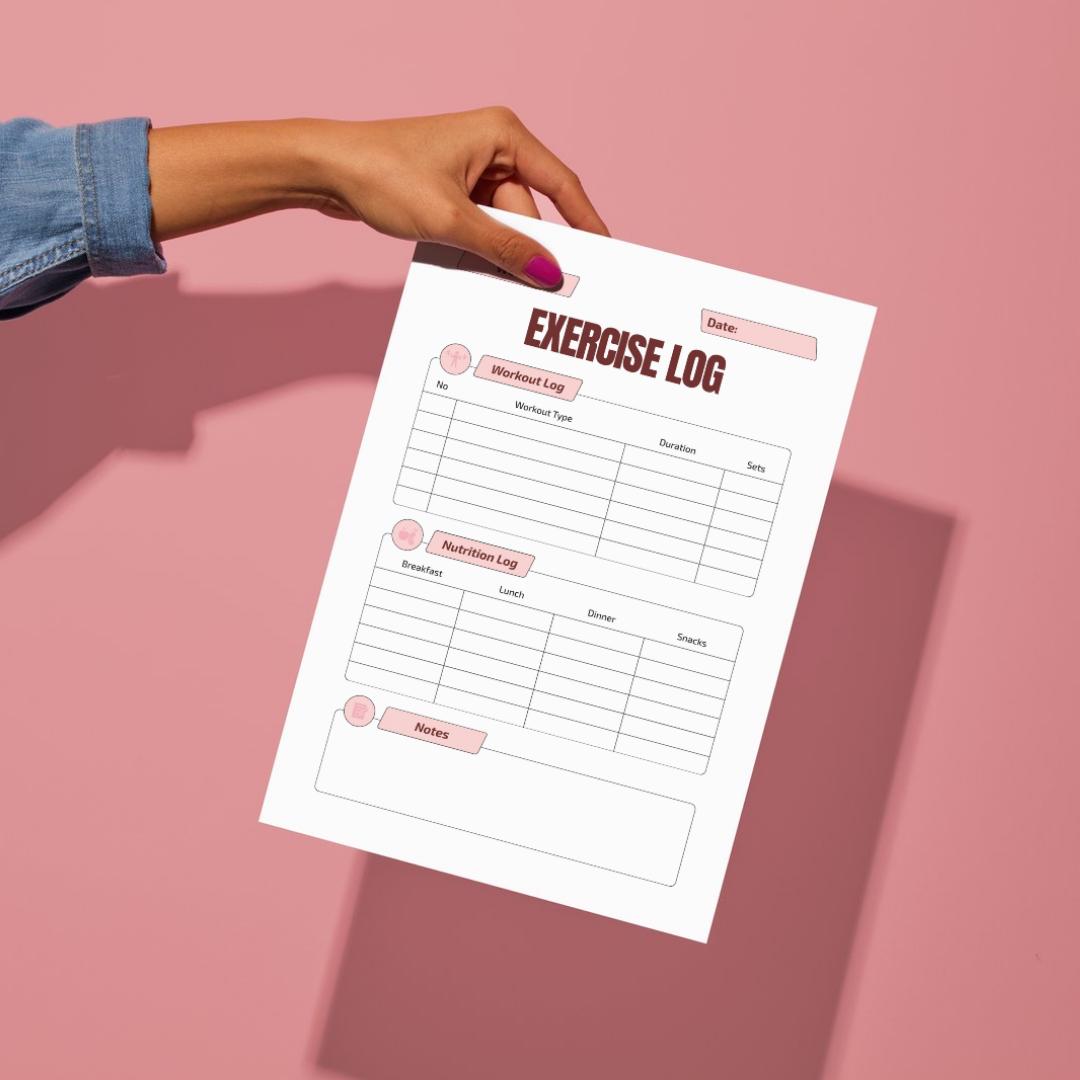 Exercise Log Printable | Workout Tracker & Fitness Progress Log | Gym ...