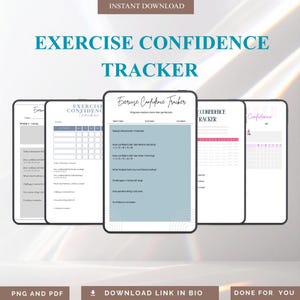 2026 Exercise Confidence & Fitness Progress Tracker - Mental Strength + Workout Motivation Log - Digital Gym Growth Journal PDF