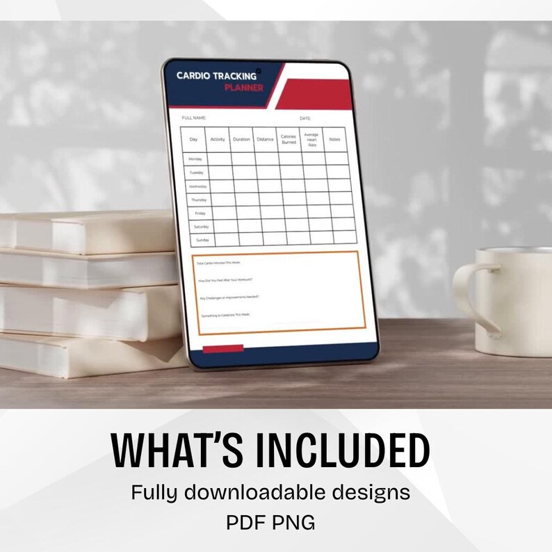 Cardio Tracking Planner Printable | Running Cycling & Cardio Log ...