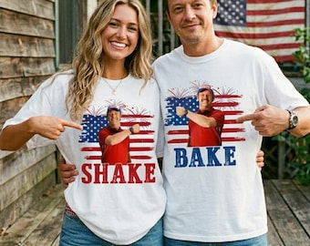 Comfort Colors Shake and Bake 4th Of July Graphic Tshirt, Funny Couples Fourth Of July Tee, Independence Day Couple Shirt, 4th Of July Shirt