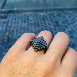 Sterling silver 925 ring, oxidized silver.