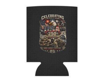 Porta lattine con scudo per celebrare il 250° anniversario degli Stati Uniti / Porta lattine con aquila e bandiera patriottica