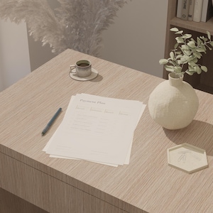 Interior Design Zahlungsplan Vorlage · Bearbeitbare Canva · Sofortiger Download