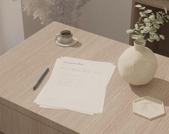Interior Design Payment Plan Template · Editable Canva · Instant Download