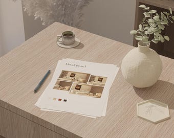Interior Design Mood Board Template · Editable Canva · Instant Download