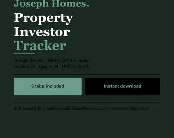 Joseph Homes User Friendly Property Investor Tracker. Built Properly, By Property People.