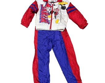 Vintage Disney Mickey Mouse Trainingsanzug Size 6 Windbreaker 2 Stück Set 90er Jahre