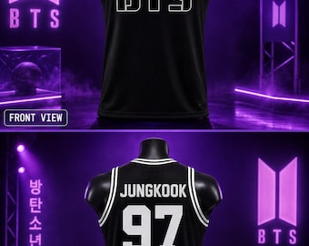 Aangepaste BTS basketbaltrui World Tour 2026 shirt gepersonaliseerde ARMY concertjersey Jungkook Jimin V Suga RM merchandise