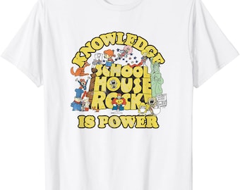 Schulhaus Rock Wissen ist Macht T-Shirt, Vintage 70er Jahre TV-Show-T-Shirt