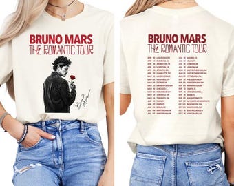 Camiseta de la gira Bruno The Romantic Tour 2026, camiseta de la nueva edición, camiseta estilo concierto vintage, conjunto a juego para mejores amigos, regalo para amantes de la música