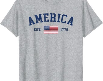 定番のアメリカ国旗Tシャツ、アメリカ愛国Tシャツ、独立記念日アパレル