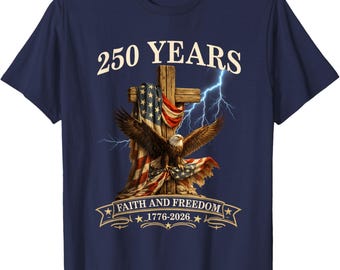 クリスチャン・アメリカン・プライドTシャツ、信仰と自由のTシャツ、愛国的な鷲のグラフィック
