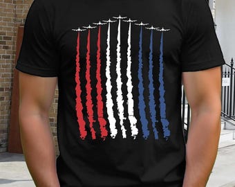 Mens Air Force Patriotic Shirt, American Flag TShirt, 4th of July Apparel, USA Military Veteran Day Gift, Independence Day Unisex Tee