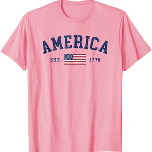 Klassisk amerikansk flagga-t-shirt, patriotisk USA-t-shirt, självständighetsdagen-kläder bild 4
