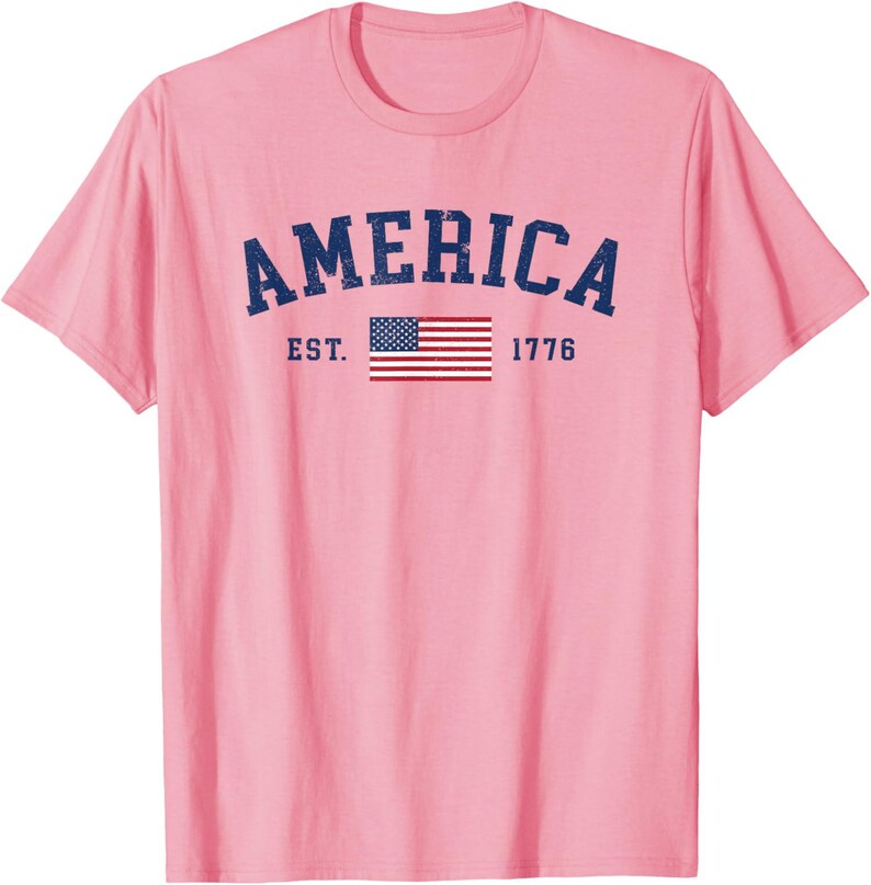 Klassisk amerikansk flagga-t-shirt, patriotisk USA-t-shirt, självständighetsdagen-kläder bild 4