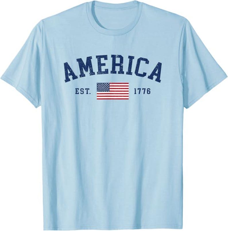 Klassisk amerikansk flagga-t-shirt, patriotisk USA-t-shirt, självständighetsdagen-kläder bild 3