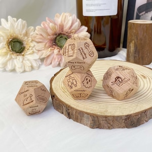 Custom Wood Date Night Dice Set, Couple's Activity Decision Makers