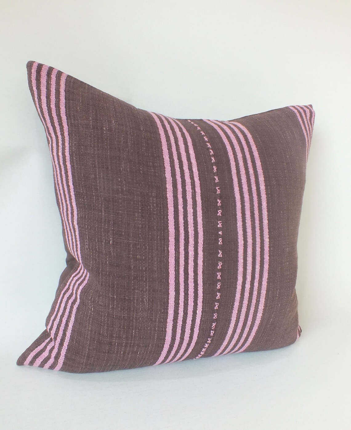 Braunes und rosa Sofakissen Handgewebt dekorativ Boho Bestickt | Etsy