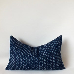 Hmong Pillow case Ethnic Cushion cover  Batik Indigo Navy Blue Decorative Throw pillows Lumbar Cushions Sofa-Cushions Pillowslip Pillowcase