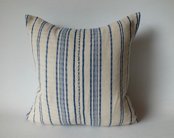 white and blue  Cushion Hand woven  Bohemian Textile  Decorative Sofa throw pillow pastel colours Frazada Hmong Textiles Handloom Home decor