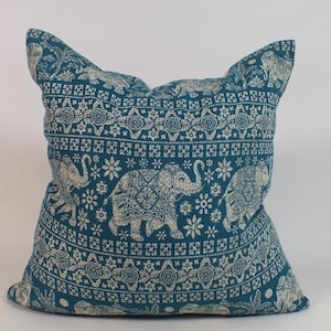 Turquoise  Elephant Pillow case throw Cushions decorative Pillows Sofa Cushions  ethnic Hmong pillowslip living room Bedroom cushions
