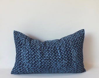 Blue White Indigo Dot Block Print Mudcloth Hmong Pillow Case Hmong throw cushions ethnic Fabrics Handmade cushions