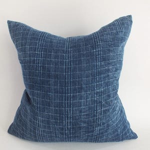 Indigo Batik light Blue Hmong Pillow Cover cushion ethnic textile Throw pillows Decorative Lumbar  Sofa Living room Home decor couch Accent