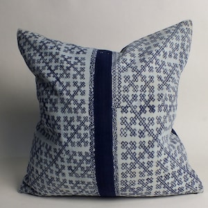 Blue Pillow case Hand Painted Batik  throw cushions decorative pillows  Hmong Fabric living room sofa  cushions pillowcase pillowslip