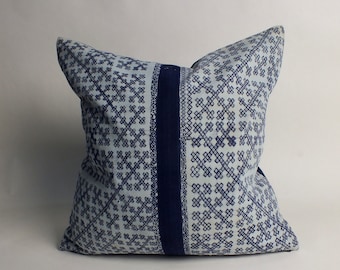 Blue Pillow case Hand Painted Batik  throw cushions decorative pillows  Hmong Fabric living room sofa  cushions pillowcase pillowslip