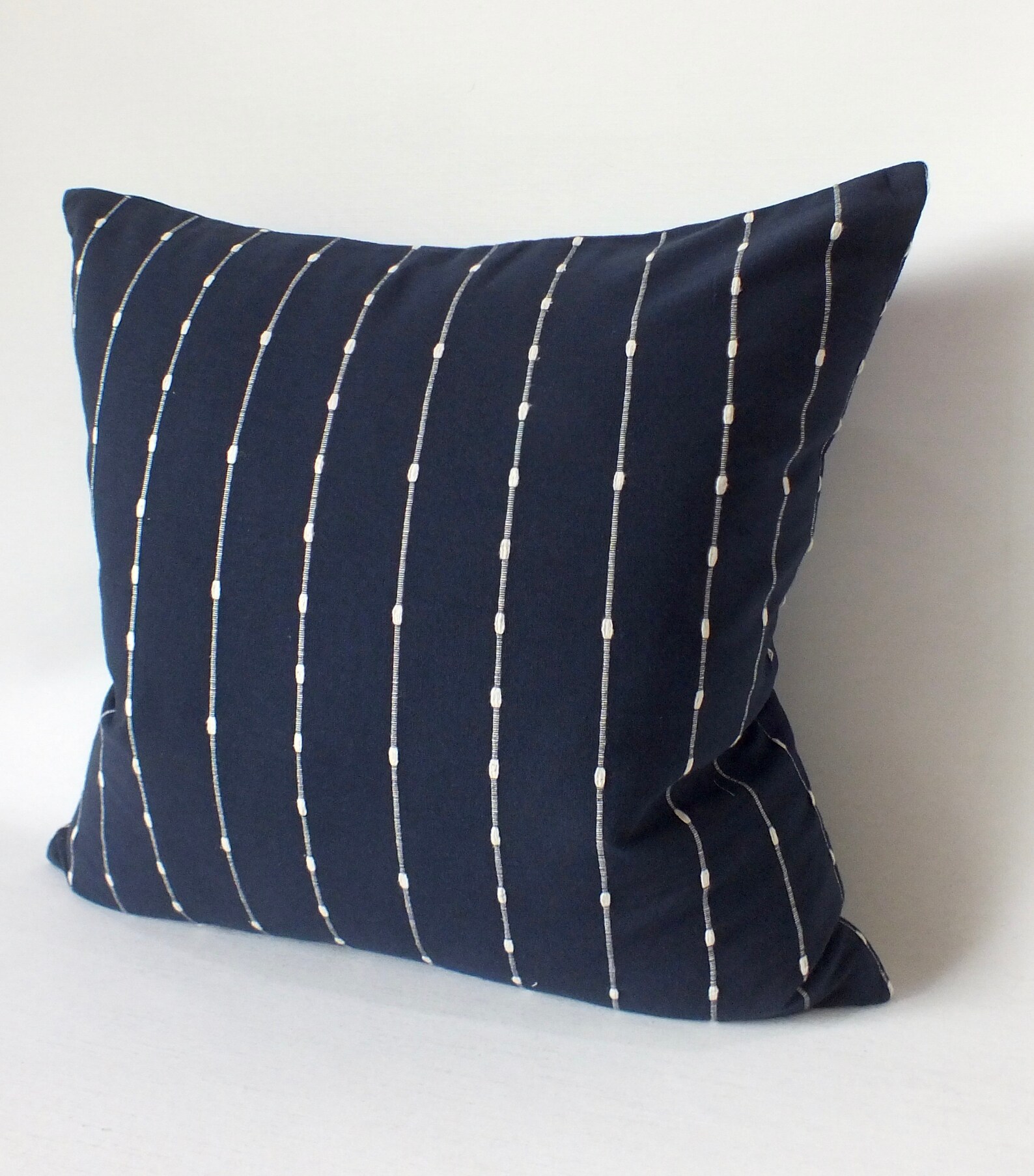 Dark Blue Striped Pillow Cover Throw Cushions cover Handmade Etsy