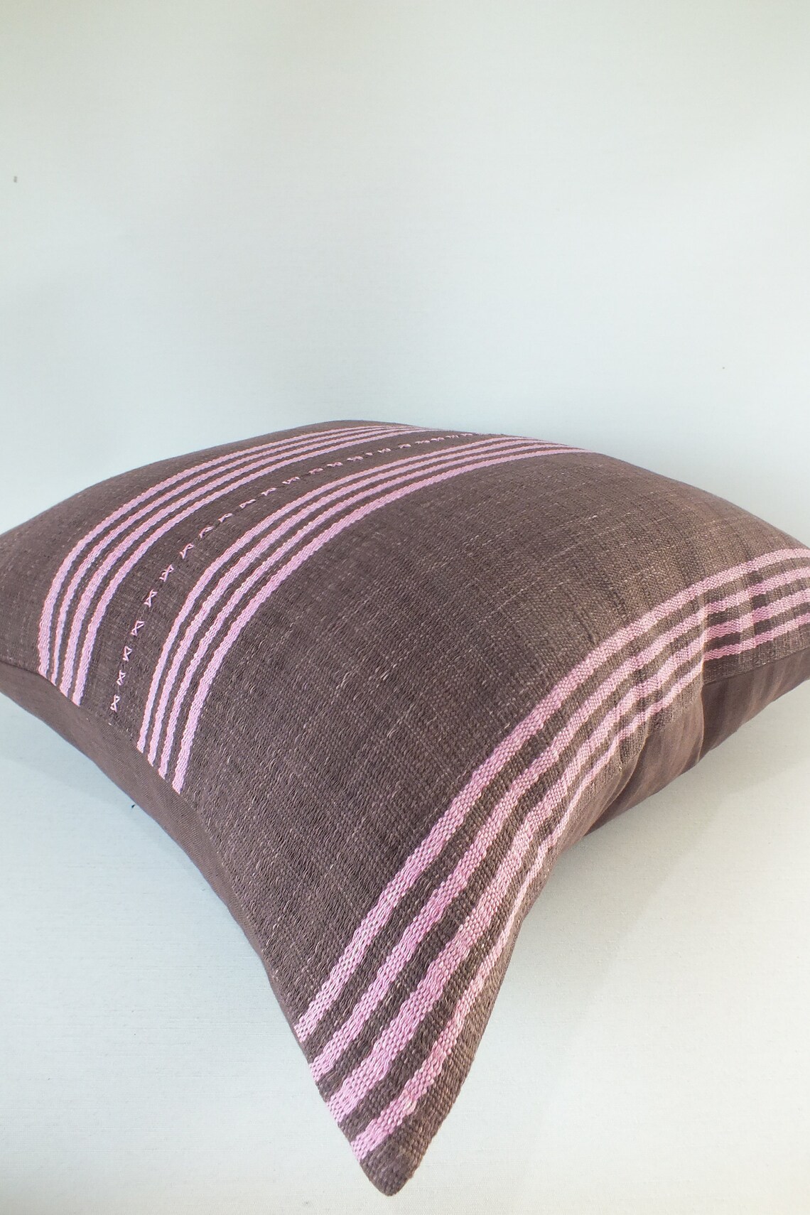 Braunes und rosa Sofakissen Handgewebt dekorativ Boho Bestickt | Etsy