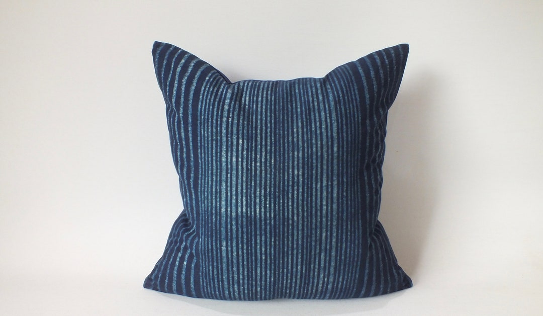 Indigo Batik Blue Sofa Pillow Cover Ethnic Textile Throw Pillows