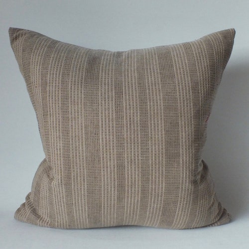 Khaki and Cream Striped Sofa Pillow Cover Fabric Decorative Etsy