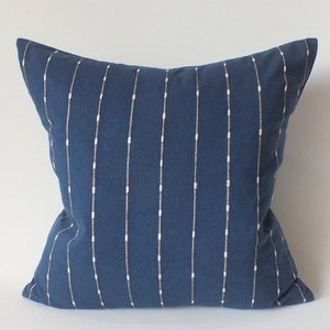 Blue Striped Pillow Cover Throw Cushions cover Handwoven  Fabrics Accent Pillow Boho sofa cushions bed-pillows pillowslip