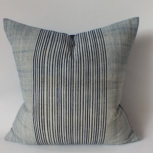 Indigo Batik light Blue Hmong Pillow Cover cushion ethnic textile Throw pillows Decorative Lumbar  Sofa Living room Home decor couch Accent