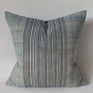 Bankkussens Blauw gestreepte kussensloop Kussenslopen Handgeweven stoffen Accentkussen Boho Woondecoratie