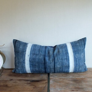 Blauwe Hmong Sierkussenhoes Indigo Marineblauw Kussenhoes decoratieve Handgemaakte etnische Hmong-stoffen kussensloop Frazada kussens