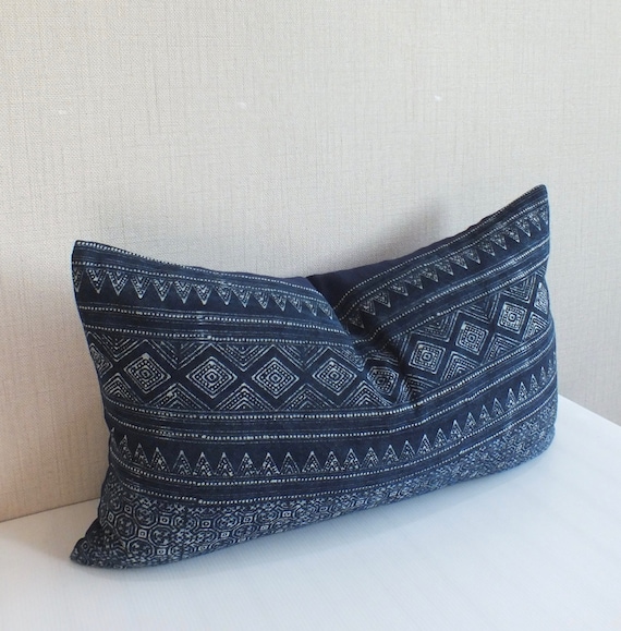 Blue batik pillows cheap