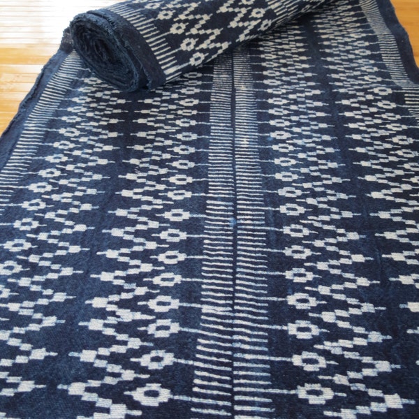 Hmong cotton-Indigo Batik fabric, textiles and fabrics- From Thailand-Table runner,