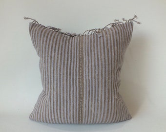 Light Brown and blue Hand woven decorative Boho Textile Embroidered Tribal  pastel colours Sofa couch Pillow Case throw Accent cushion cover