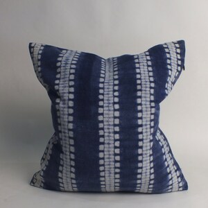 Hand Woven Cushion Cover Hemp Pillows Hmong Navy Blue Vintage