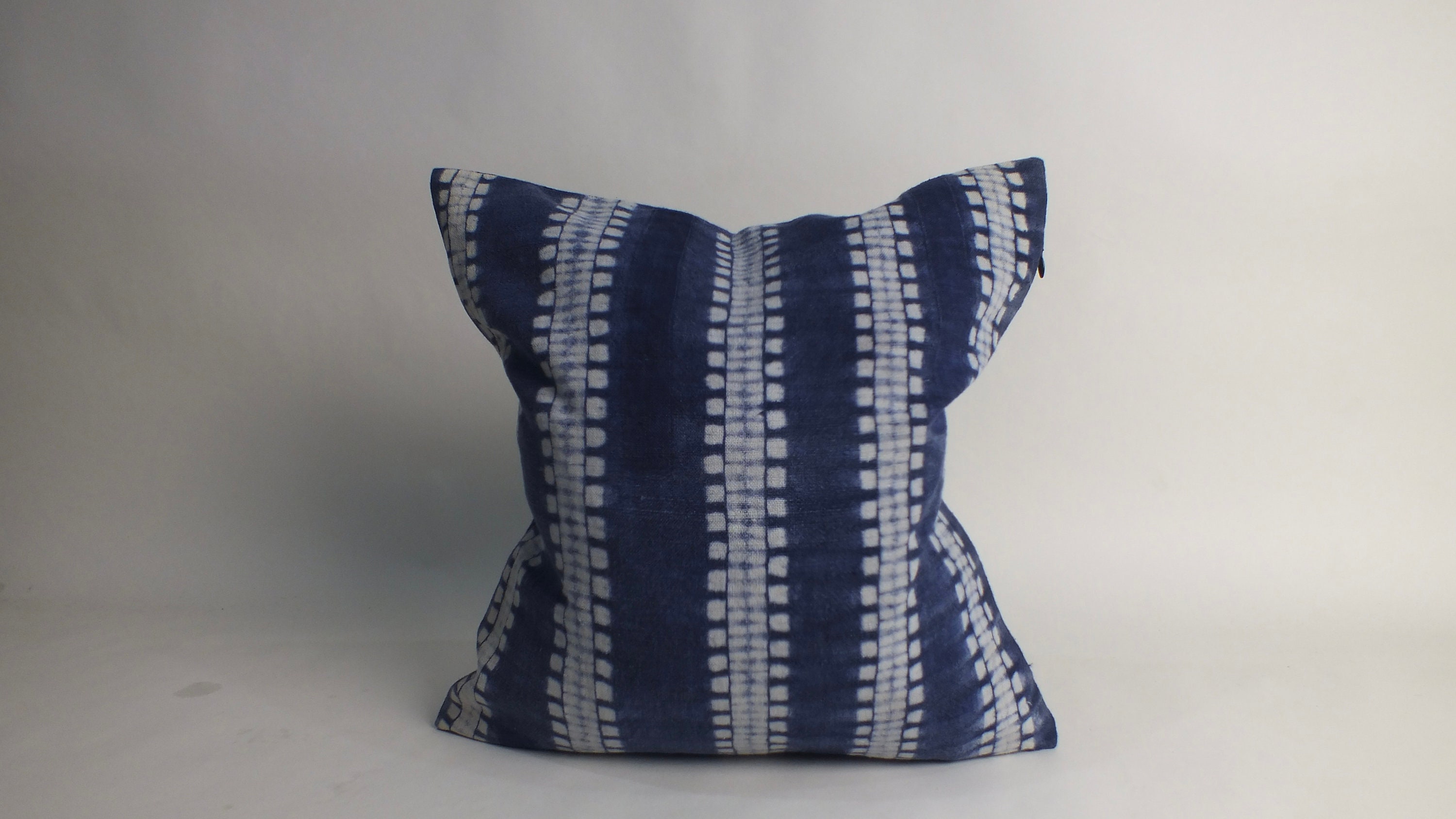 Hand Woven Cushion Cover Hemp Pillows Hmong Navy Blue Vintage