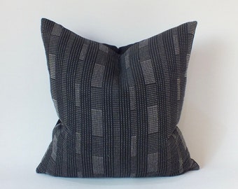 Black white stripes Ethnic Cushions cover Handmade Fabrics Throw cushions Accent Pillow Boho chic Sashiko Pillows