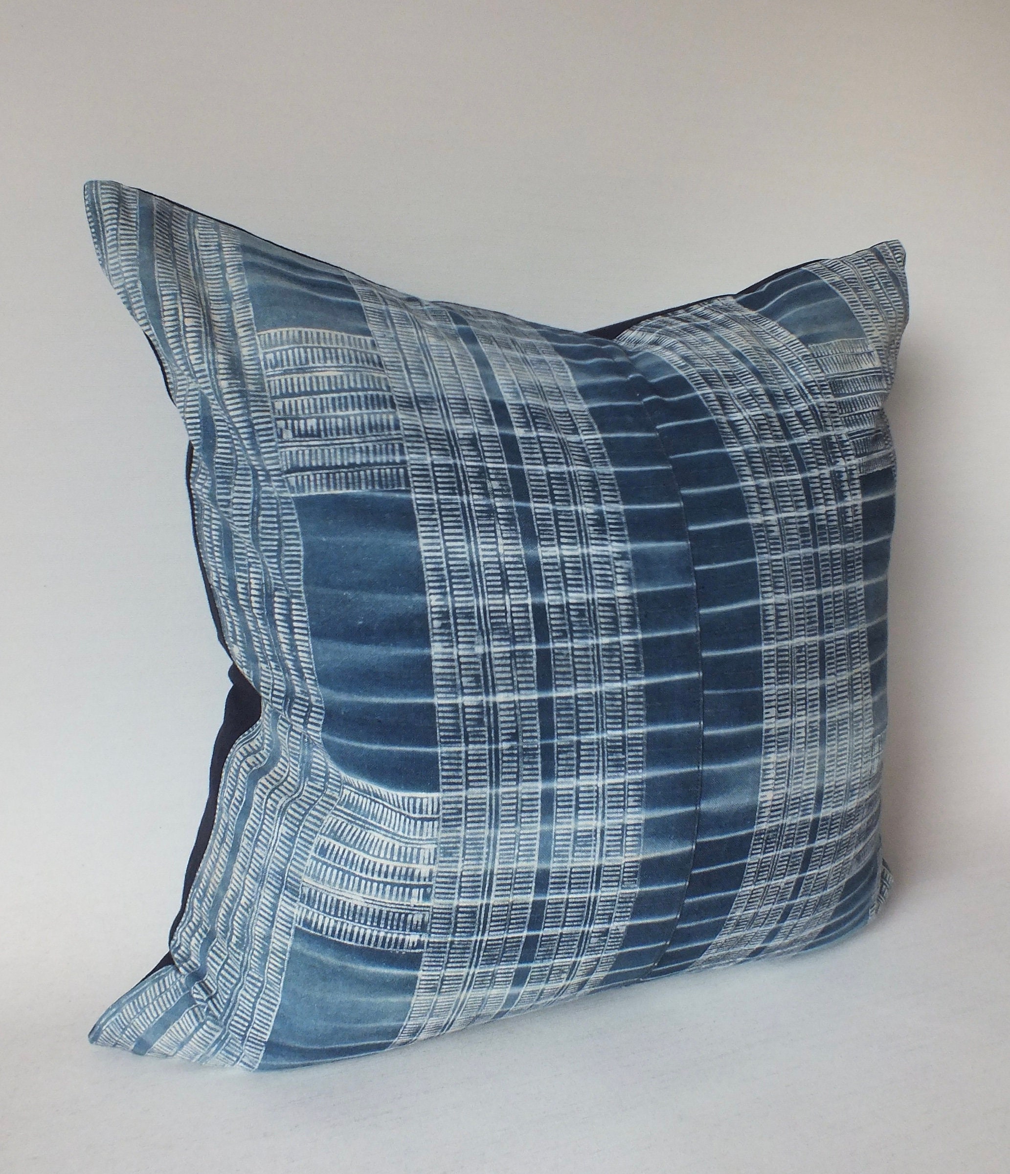 Decorative Throw Pillow cover Indigo Faded Blue Batik Cushion Etsy